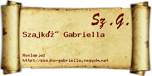 Szajkó Gabriella névjegykártya
